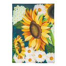 Sunflower Bloom Burlap House Flag