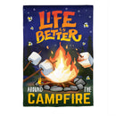 Summer Campfire Suede House Flag