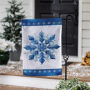 Sparkling Snowflake Burlap Garden Flag