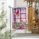 Cardinals in the Window Garden Suede Flag