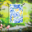 Coastal Citrus Hydrangeas and Butterflies Suede Garden Flag
