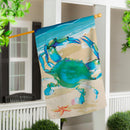 Blue Crab Applique House Flag
