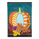 Pattern Pumpkin on Teal Applique House Flag