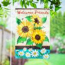 Sunflowers and Daisies Applique Garden Flag