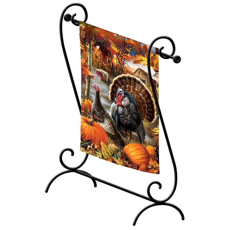 Evergreen Flag hardware,Scroll Garden Flag Stand,28x8.66x16 Inches