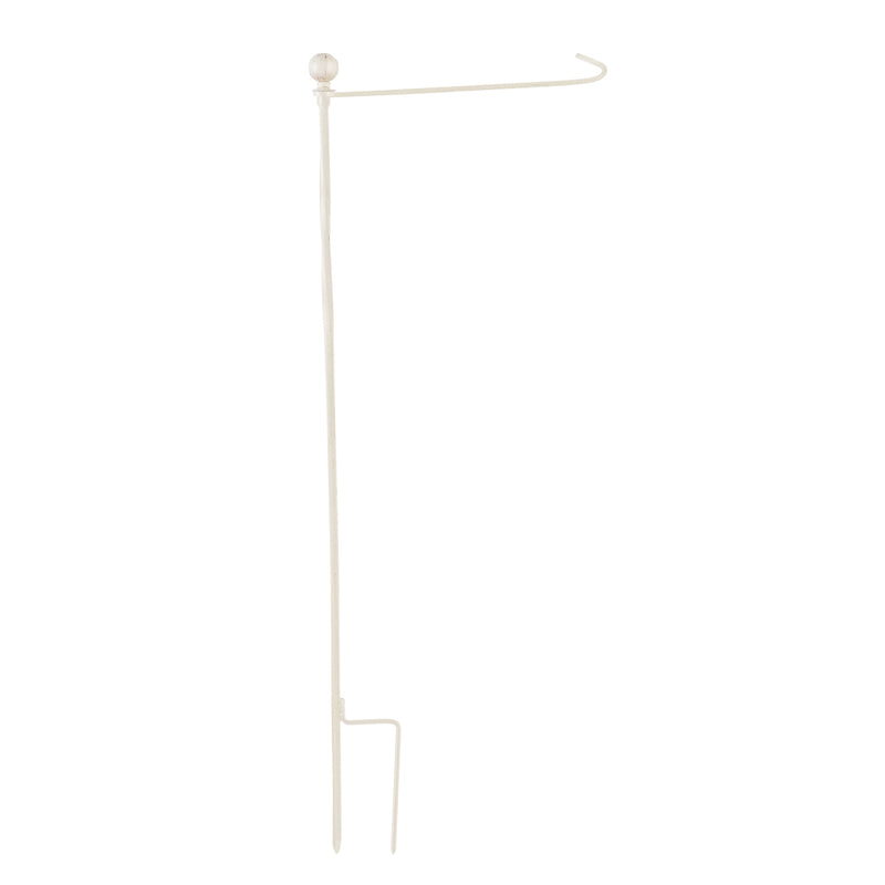 Evergreen Flag hardware,Metal Twist Garden Flag Stand, Brushed Ivory Finish,42x1.8x15 Inches