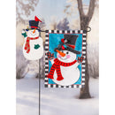 Snowman Laser Cut Garden Flag Stand Icon