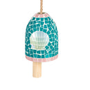 Coastal Mosaic Glass Bell Chime, Asst of 2