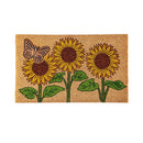 Sunflower Field Coir Mat with Rubber Embossed Butterfly