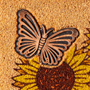 Sunflower Field Coir Mat with Rubber Embossed Butterfly
