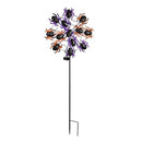 44"H Blinking Light Solar Garden Stake, Purple Spider Web
