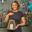 Caged Candle Holder Solar Lantern 2 ASST
