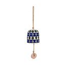 Hand-Painted Ceramic Bell with Dangler, Teal