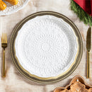 Baking Spirits Bright Plate Gingerbread Snowflake Shaped Embossed Ceramic Salad Plate, 9"