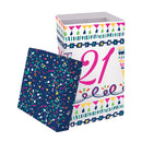 Color Changing Wine Glass w/ Gift Box, 12oz, Birthday Confetti 21st