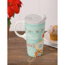 Ceramic Travel Cup, 17 OZ. ,w/box, Donut Worry,3ctc047182