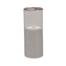 Smoke Glass Battery Operated Flameless LED Wax Pillar Candle, Set of 3,3led148