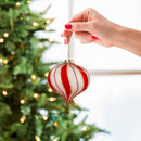 Glass Candy Striped Ornament