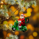 Christmas Vacation Ornament Santa on Moped Glass, 4.75"H