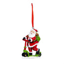 Christmas Vacation Ornament Santa Riding Unicycle/Scooter Resin, Asst