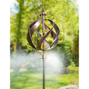 Evergreen Wind,85.5"H Misting Wind Spinner, Copper Sphere,17.5x17.5x85.5 Inches
