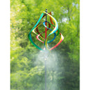 Evergreen Wind,89"H Misting Wind Spinner, Multicolor Helix,18x18x89 Inches