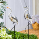 Blue Coastal Garden Stake, Metal Deco Crane, 41"