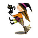 Flying Witch Metal Statue, 12"H