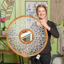 Blue Coastal Indoor Wall Décor, Alternative Wall, Macrame Circular Mirror, 25"