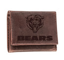 Chicago Bears, Tri-Fold Wallet, Brown, CH, 100% Genuine Leather