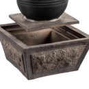 Ridged Globe Fountain with Planter Shelf