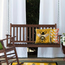 Slatted Wood Porch Swing - Natural Stain