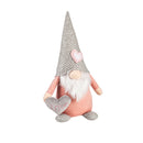 Valentine's Day Table Decor Fabric Pink and Grey Gnome with Heart, 13"