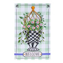 Spring Topiary Applique House Flag