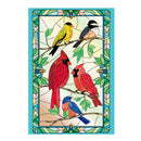 Stained Glass Songbirds Applique House Flag