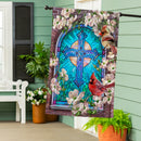 Sunday Morning Burlap House Flag