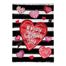 Striped Hearts Burlap House Flag