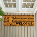 Southwest Pueblo Coir Mat, Steer Skull Aztec, 60"x24"