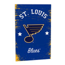 St Louis Blues Wood Wall Sign, 16x24