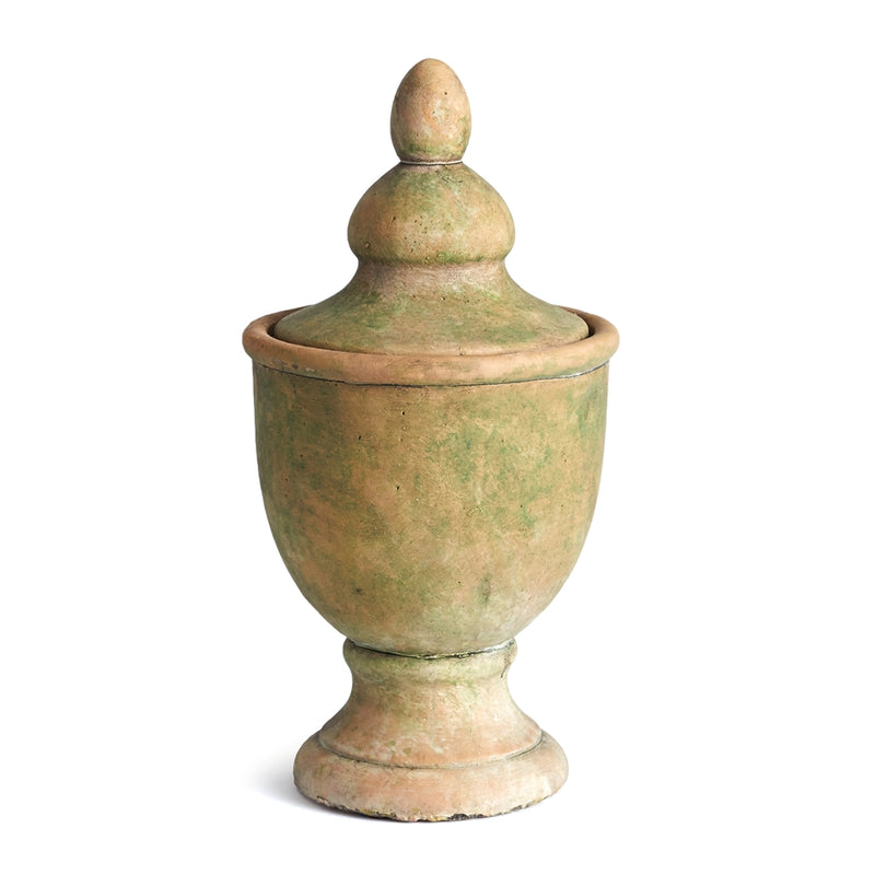 Napa Garden Collection-Weathered Garden Lidded Urn (Small)