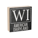 State Wooden Plock Wisconsin 6x6"