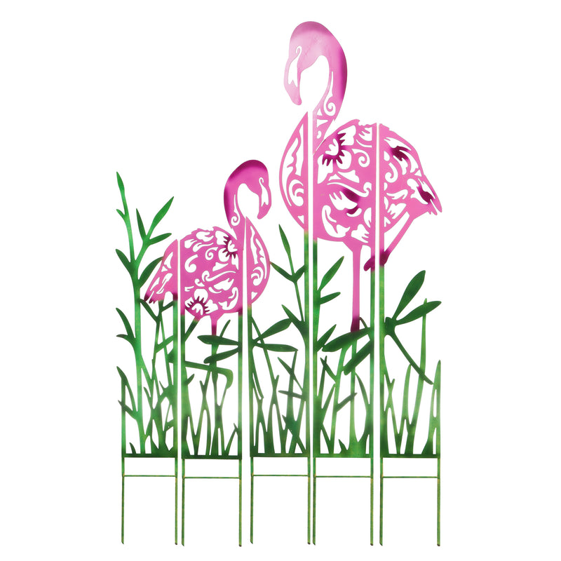 Evergreen Garden Accents,Flamingo Laser Cut Metal Yard Sign,0.5x36.5x61.5 Inches