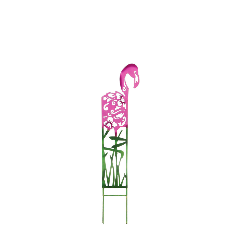 Evergreen Garden Accents,Flamingo Laser Cut Metal Yard Sign,0.5x36.5x61.5 Inches