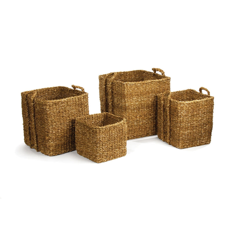 Seagrass Apple Baskets W Bin , Set of 3