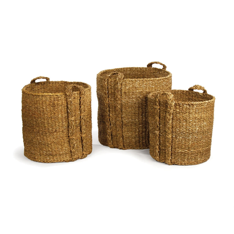 Seagrass Round Baskets Lg , Set of 3