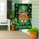 St. Patrick's Day Leprechaun Suede House Flag