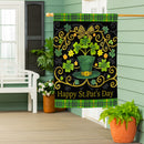 St. Patrick's Day Ornate Suede House Flag