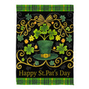 St. Patrick's Day Ornate Suede House Flag