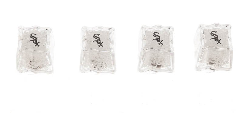 Team Sports America Set of 4 Light Up Ice Cubes - Chicago White Sox, 5.5'' x 2 '' x 5'' inches