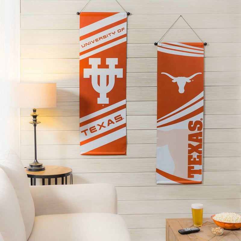 Evergreen Flag,University of Texas, Dowel Banner,15x0.25x46 Inches